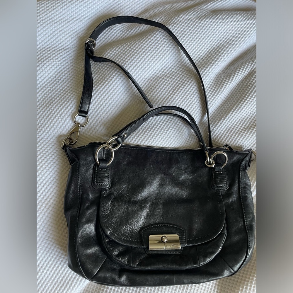 Coach Black Leather Kristin Satchel